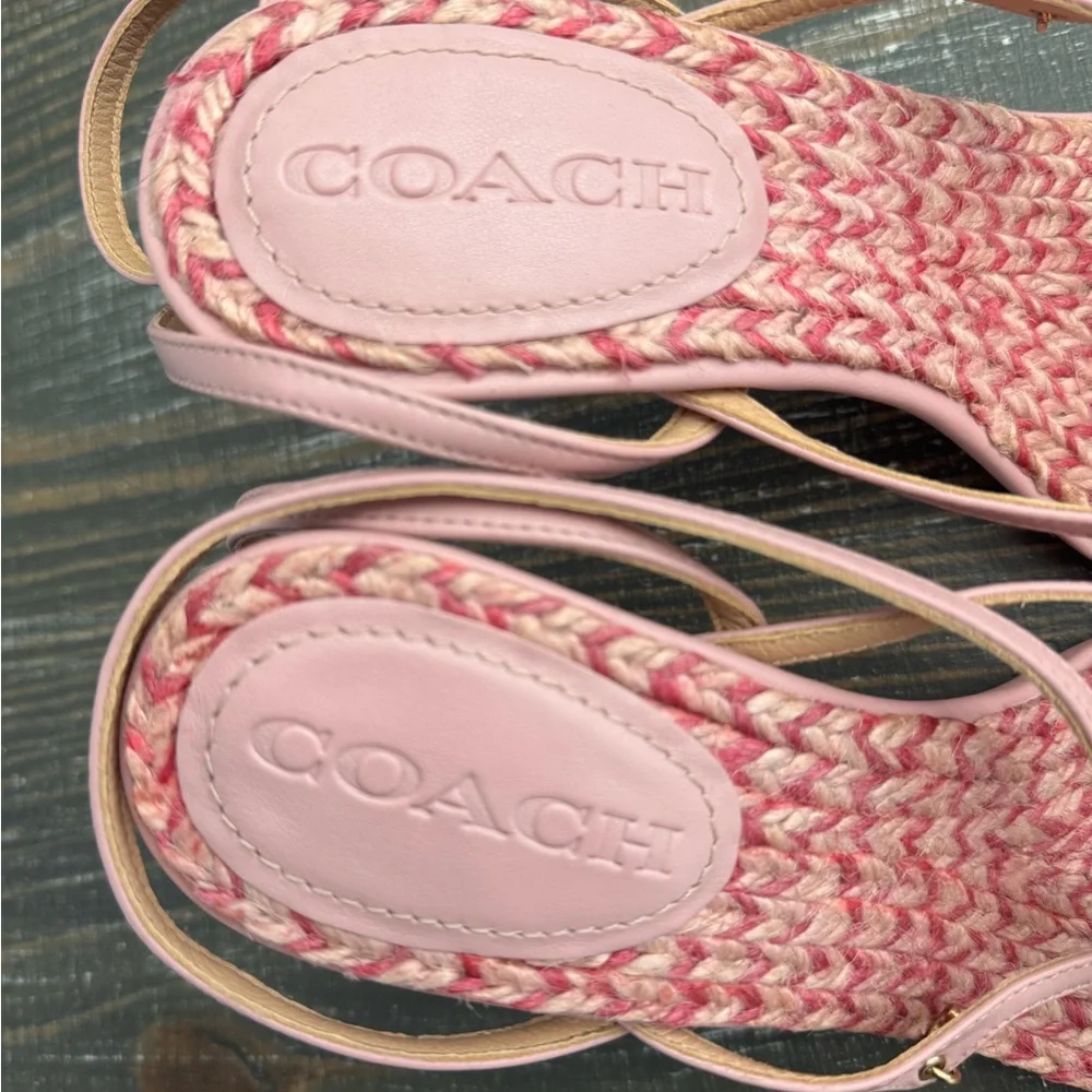 Coach Sandals Kaia Carnation Jute Heels- never worn - Picture 4 of 7